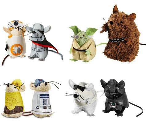 Star Wars Cat Toys 2pk Bb8 And Phasma Chewy And Yoda R2d2 And C3po Vader