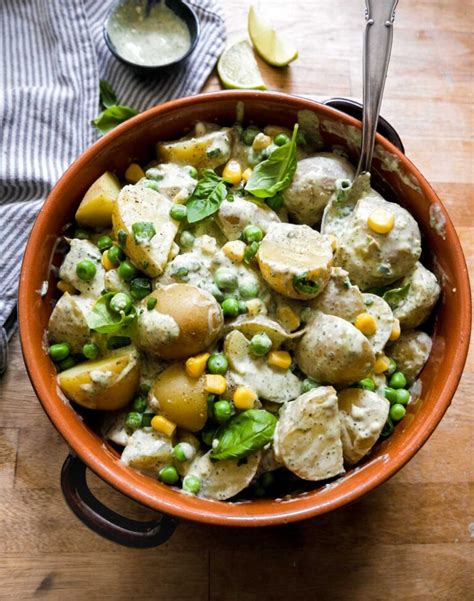 Potato Salad With Pesto Dressing Easy Vegan Potato Recipe