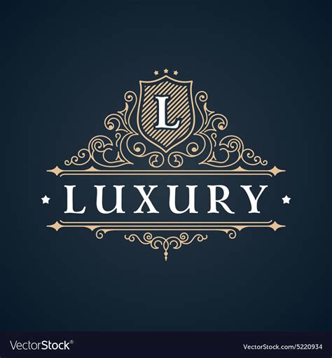 Calligraphic Luxury Logo Emblem Elegant Decor Vector Image