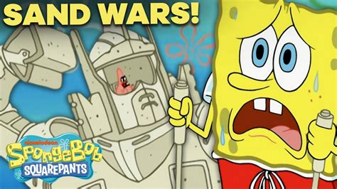 Spongebob And Patrick Start A Sand Castle War Full Scene Spongebob Youtube
