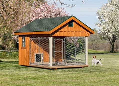 Fully Assembled 8 X 12 Ft Amish 1 Run Dog Kennel Dog Kennel Outdoor