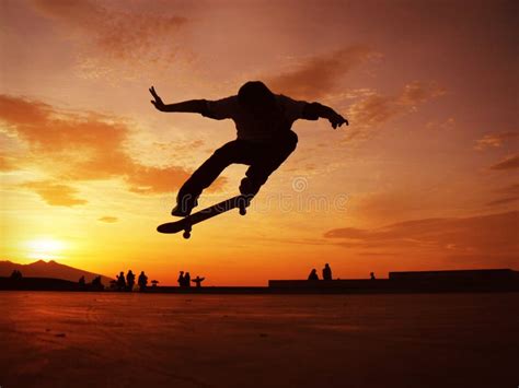 Skateboarder Silhouette Stock Photo Image 40808382