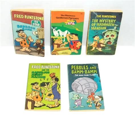 Lot Of 5 The Flintstones Hanna Barbera Cartoon 1970s Pebbles Bamm Bamm