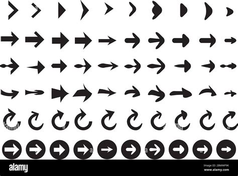 Vector Illustration Of Different Types Of Arrows Icon Stock Vector
