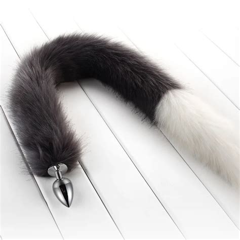 New Arrival Super Long 78cm Fox Tail Small Size Anal Plug Metal Butt Plug Fetish For Women