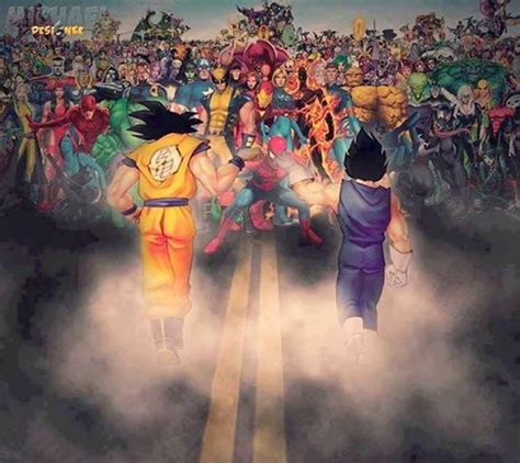 Goku And Vegeta Vs Marvel Anime Smile Marvel Literature Art
