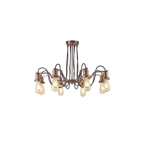 Searchlight Olivia 8 Light Ceiling Fitting Black Braided Fabric Cable