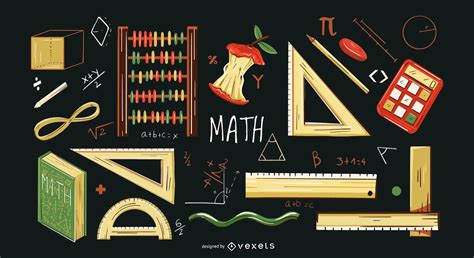 Math Elements Illustration Set Vector Download