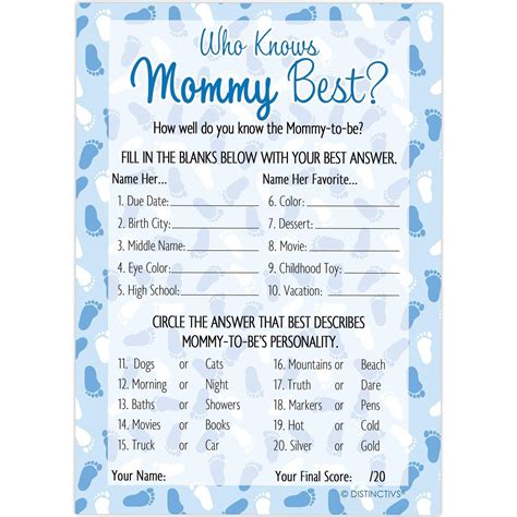 For this easy diy shower game, fill a stylish diaper bag with 8 to 12 baby necessities (think bottle, bib, diaper cream, comb, bulb aspirator) then pass the bag around. It's a Boy Who Knows Mommy Best Baby Shower Party Game - 20 Guests Cards - Distinctivs - Walmart ...