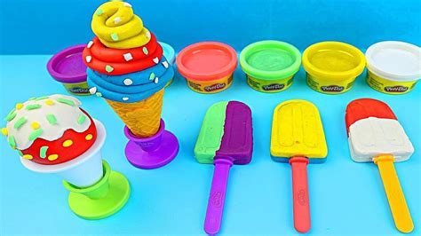Play Doh Ice Cream Cups Learn 6 Colors With Play Doh Toys Youtube