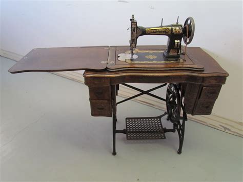 Vintage White Sewing Machine Table
