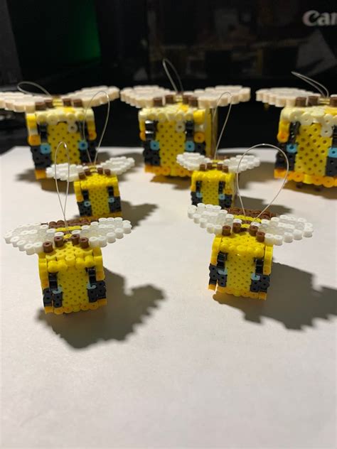 3d Minecraft Bees Perler Beads Made To Order Read Etsy