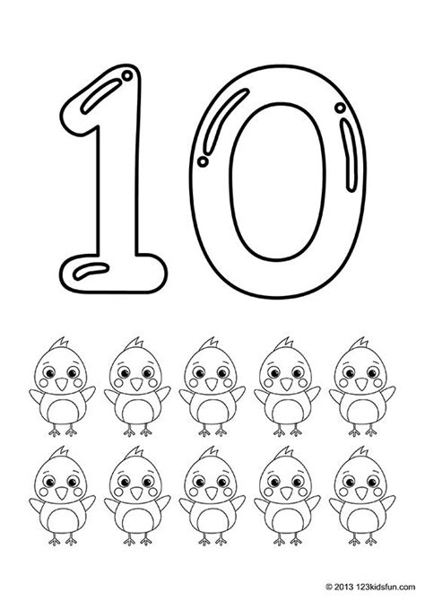11 to 20 numbers with pictures and number words. FREE Printable Number Coloring Pages 1-10 for Kids. | 123 ...