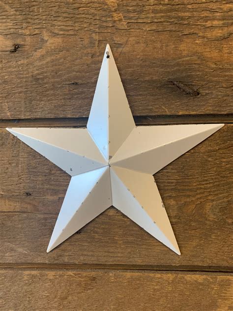Metal Star 8 Inch Distressed White Home And Living Decor Etsy