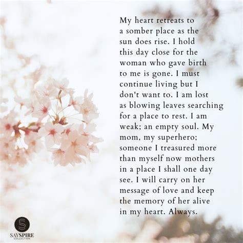 Loss of Mother Poem: My Heart Retreats ? Sayspire Poetry