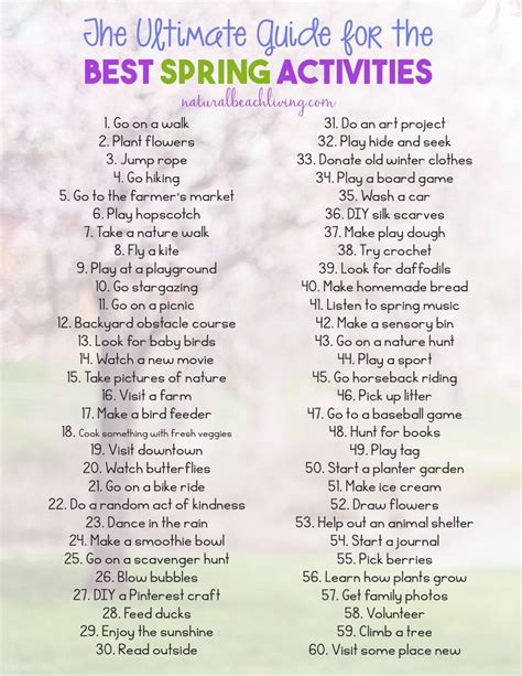 The Ultimate Guide To The Best Spring Activities Spring Bucket List