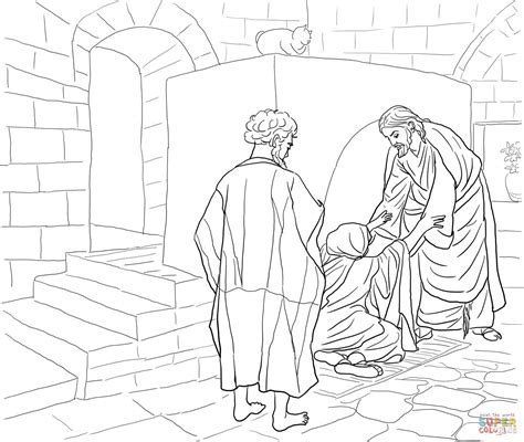 Jesus Healing Peters Mother In Law Coloring Page Free Printable