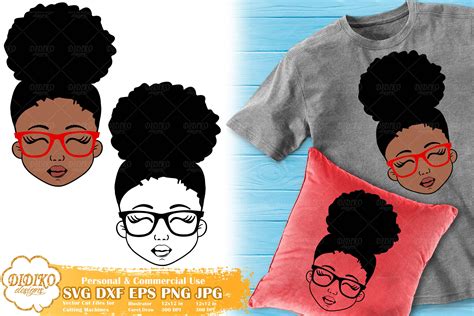Afro Girl With Glasses Svg Black Girl Silhouette Svg 538514 Cut Files Design Bundles