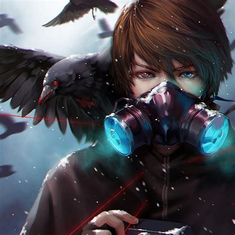 Face mask anime boy hd wallpapers wallpaper cave. Anime, Gas Mask, Crow, 4K, 3840x2160, #47 Wallpaper