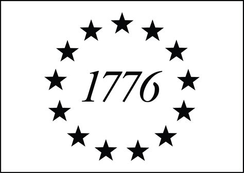 1776 Flag Stencil 13 Star Union Betsy Ross Flag Stars Etsy