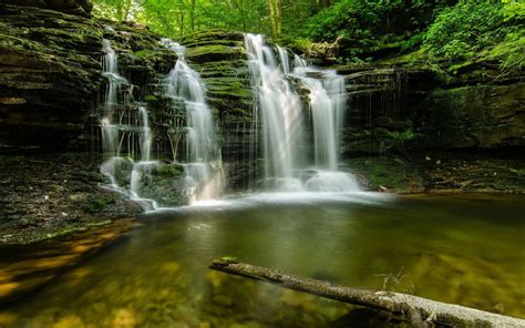 Cascading Forest Waterfall Multnomah Falls Oregon Usa Desktop