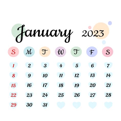 Calendario Enero 2023 Png Dibujos Enero Diseño Calendario Mensual