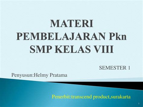 PPT - MATERI PEMBELAJARAN Pkn SMP KELAS VIII PowerPoint Presentation