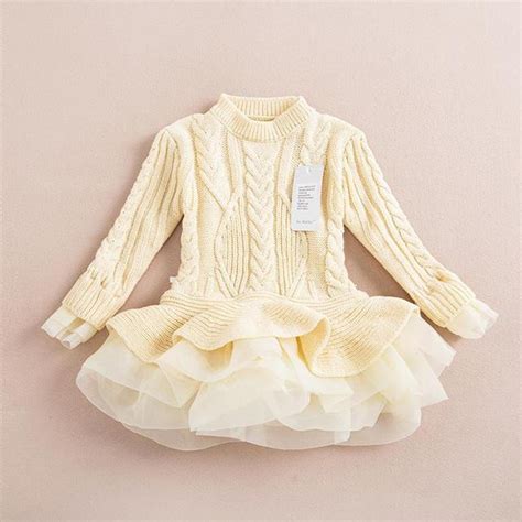 Buy Kids Girls Knitted Sweater Dress Pullovers