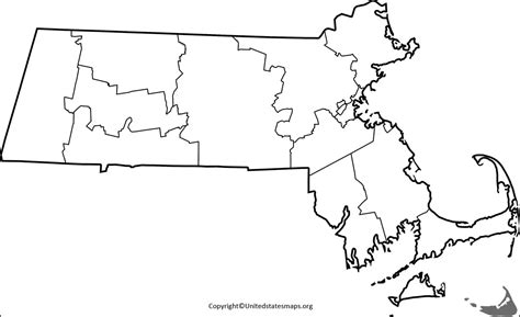 Blank Massachusetts Map Printable Map Of Massachusetts Pdf