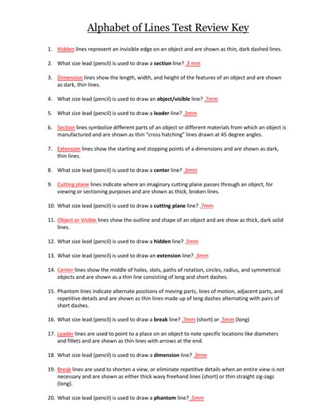 Alphabet of lines lines are the critical component of sketching lines have different types. Alphabet of Lines Test Review Key