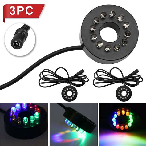 3pcs Fountain Ring Lights Color Changing For Water Pump 12 Leds Not