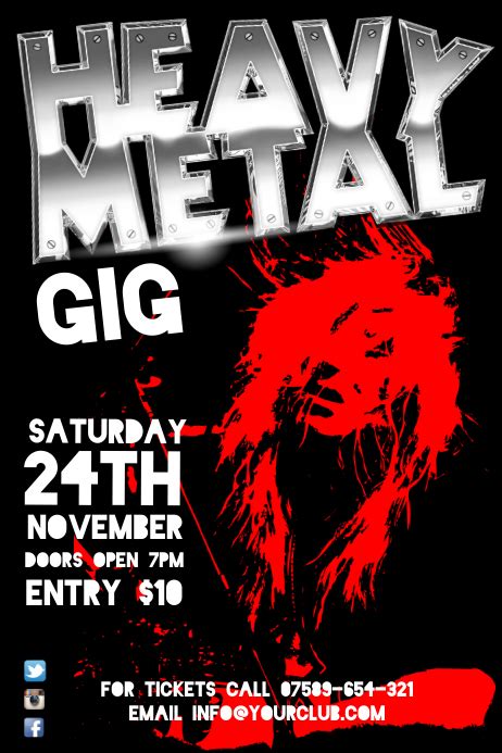 Heavy Metal Gig Poster Template Postermywall