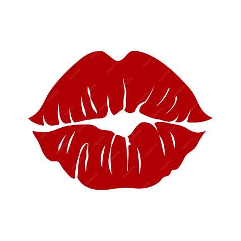 Premium Vector Print Of Red Lips Valentines Day Kiss Icon Vector