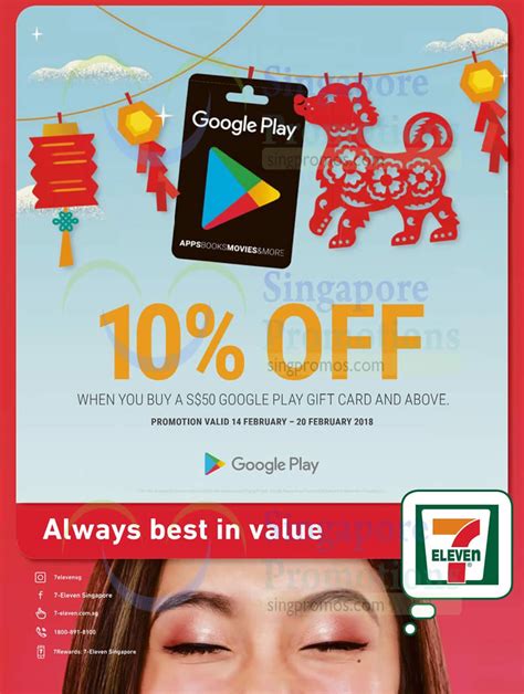 Online purchase controls, performance tracking 7-Eleven: 10% off Google Play gift cards valued at $50 and above! From 14 - 20 Feb 2018