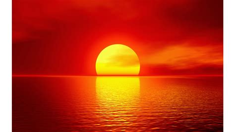 Red Sunset Evening Sun Sea 1366x768 201311