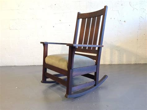 Original Landjg Stickley Mission Rocking Chair Oak At 1stdibs Stickley
