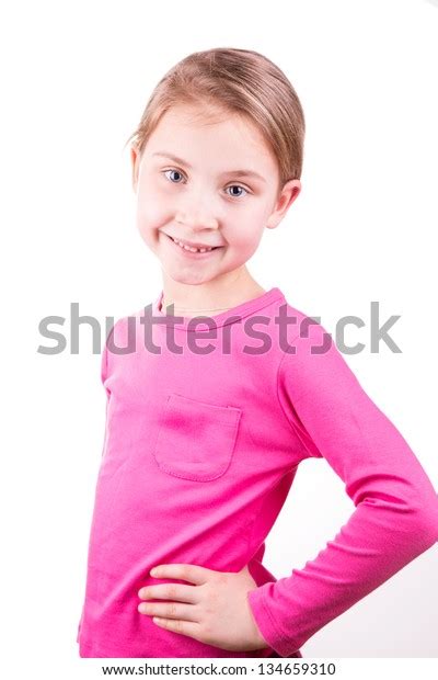 Portrait Happy Beautiful Little Girl Smiling Stock Photo Edit Now