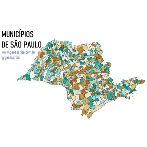 Munic Pios De S O Paulo Mapa Edit Vel Para Powerpoint Igor Oliveira