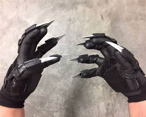 Marvel Black Panther Gloves Cosplay Costume Accessories 3d Etsy
