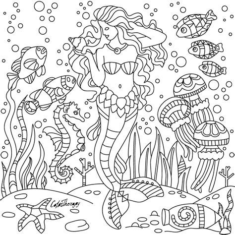 Little mermaid coloring book permissiom from. Pin on Challenges #ColorTherapyApp