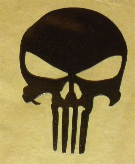 4 Inch Black Punisher Skull Logo Symbol Metal Art Ornament