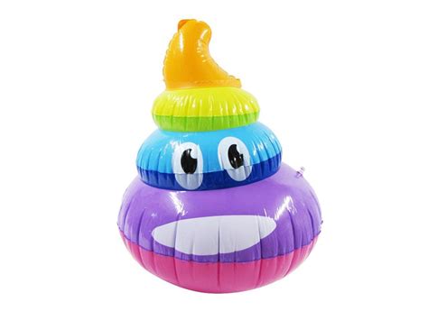 Treasure Gurus 22 Inflatable Rainbow Poop Emoji Fake Poo Novelty Pool