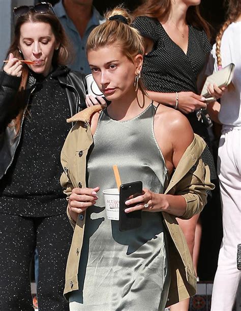 a little cold hailey baldwin in major wardrobe malfunction as nipples steal centre stage my