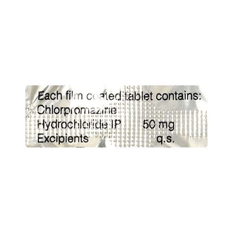 Buy Chlorpromazine 50mg Tablet 10s Online At Upto 25 Off Netmeds