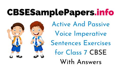 Active And Passive Voice Imperative Sentences Exercise With Answers For