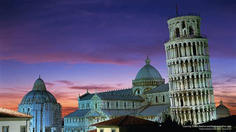 Hd Wallpaper Leaning Tower Duomo And Baptistery Pisa Italy