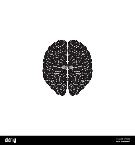 Ilustración de vector del icono del cerebro humano negro moderno