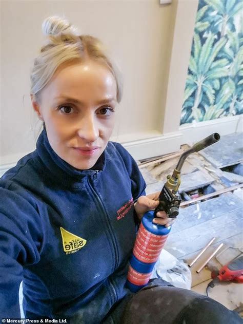 stunning mother of one is dubbed uk s sexiest plumber daily mail online