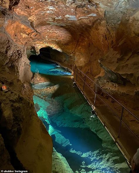 Inside The Incredible Blue Lake At The Jenolan Caves In The Nsw Blue