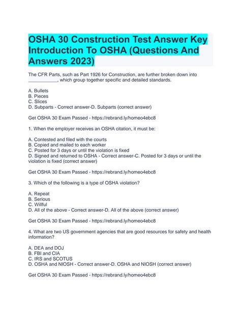 Quizlet Osha 30